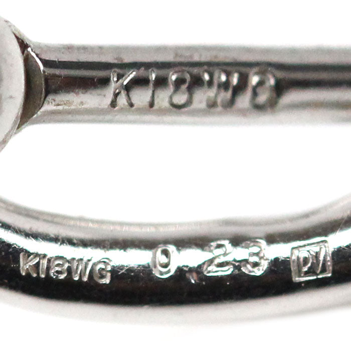 Ponte Vecchio ポンテヴェキオ K18WG ホワイトゴールド ハート ピアス ダイヤモンド0.23ct/0.23ct 2.9g レディース【中古】