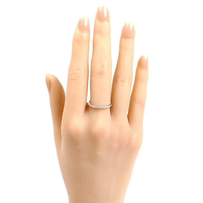 Vendome Aoyama ヴァンドーム青山 K18WG ホワイトゴールド ハーフエタニティ リング・指輪 ダイヤモンド0.15ct 13号 1.4g レディース【中古】【美品】