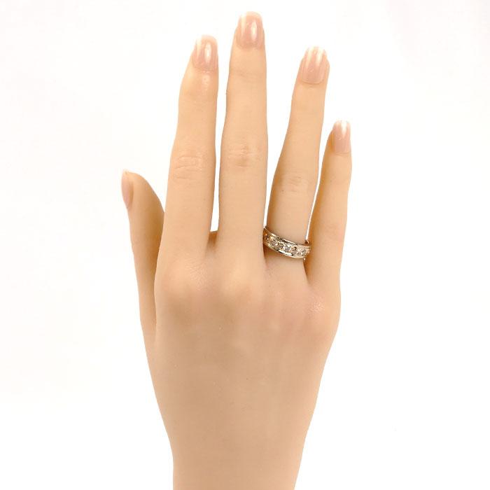 KASHIKEY カシケイ K18WG ホワイトゴールド K18PG ピンクゴールド メランジェ ダイヤ リング・指輪 BME003 ダイヤモンド0.50ct 10号 5.7g レディース【中古】