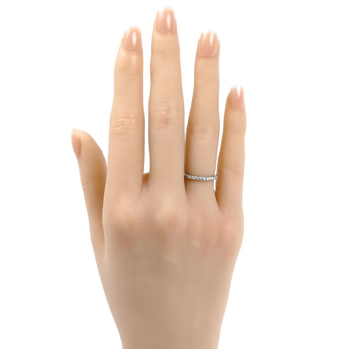 STAR JEWELRY スタージュエリー Pt950プラチナ ハーフエタニティ リング・指輪 ダイヤモンド0.24ct 4号 2.2g ピンキー レディース【中古】