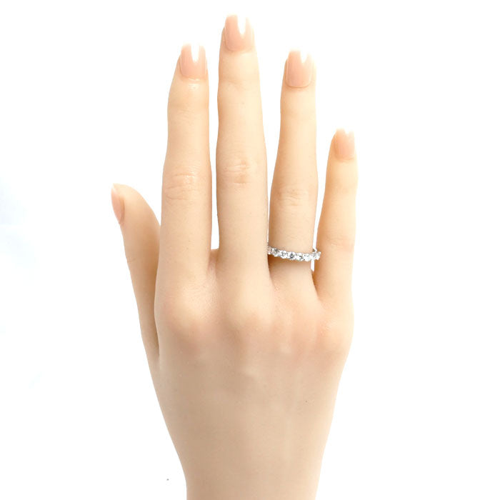 4℃ ヨンドシー Pt950プラチナ ハーフエタニティ リング・指輪 ダイヤモンド0.80ct 12号 3.9g レディース【中古】【美品】