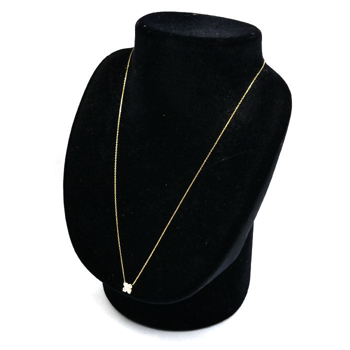 Vendome Aoyama ヴァンドーム青山 K18YG イエローゴールド カローラ ネックレス AGAN630145DI ダイヤモンド0.42ct 2.1g ~46cm フリーチェーン レディース【中古】