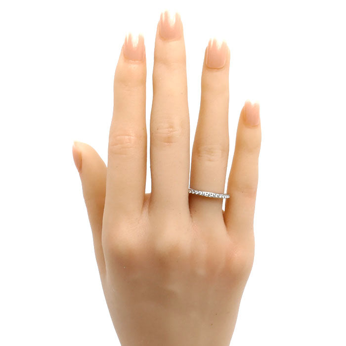 K.UNO ケイウノ Pt950プラチナ ハーフエタニティ リング・指輪 ダイヤモンド0.21ct 12号 3.9g レディース【中古】