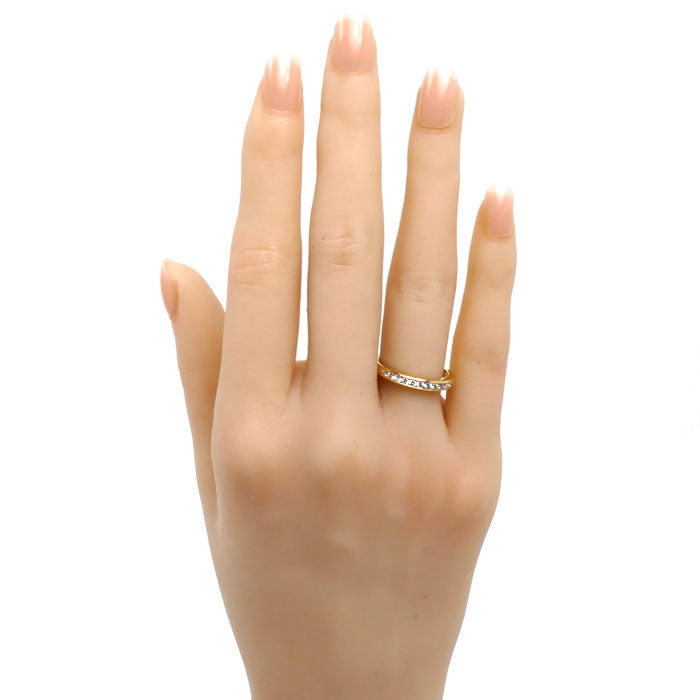 TIFFANY&Co. ティファニー K18YG イエローゴールド チャネルセッティング リング・指輪 ダイヤモンド 11.5号 2.7g レディース【中古】