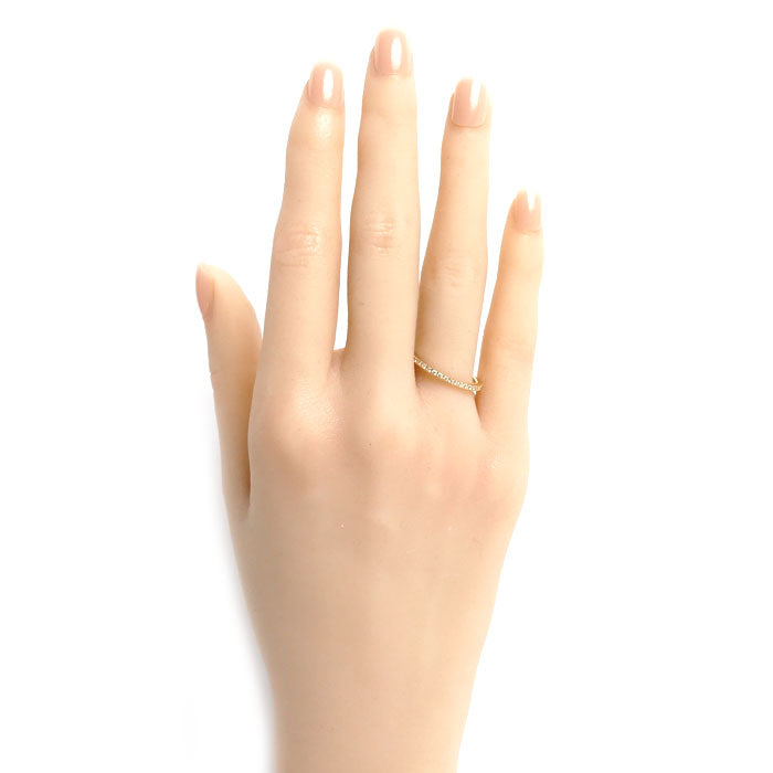 STAR JEWELRY スタージュエリー K18YG イエローゴールド フルエタニティ リング・指輪 ダイヤモンド0.28ct 13号 1.6g レディース【中古】