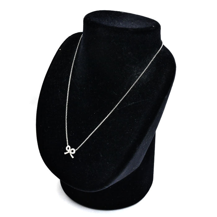 Ponte Vecchio ポンテヴェキオ K18WG ホワイトゴールド リボン ネックレス ダイヤモンド0.24ct 3.6g 39cm レディース【中古】