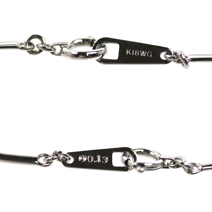TASAKI タサキ K18WG ホワイトゴールド ブレスレット ダイヤモンド0.13ct 3.6g ステーション レディース【中古】【美品】