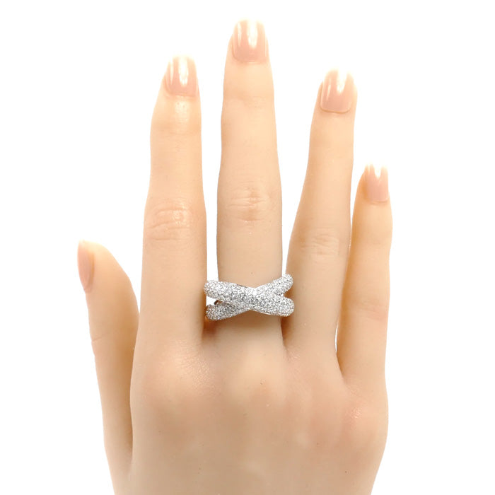 Queen クイーン K18WG ホワイトゴールド リング・指輪 ダイヤモンド1.92ct 12.5号 10.9g レディース【中古】【美品】