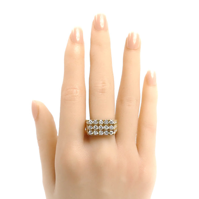 K18YG イエローゴールド リング・指輪 ダイヤモンド3.55ct 14号 12.1g ユニセックス【中古】