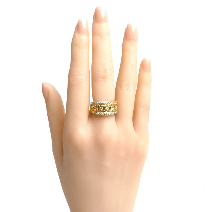 GSTV K18YG イエローゴールド リング・指輪 ダイヤモンド0.90ct 12号 5.7g レディース【中古】