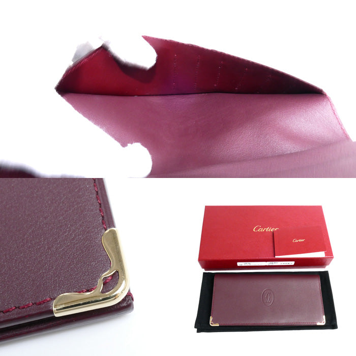 CARTIER カルティエ マスト ドゥ カルティエ 長財布 ボルドー L3001360 メンズ【中古】【美品】