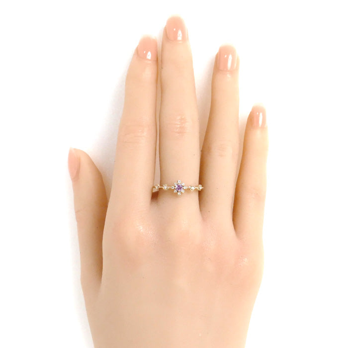 ESTELLE エステール K18PG ピンクゴールド リング・指輪 ダイヤモンド 14号 2.8g レディース【中古】