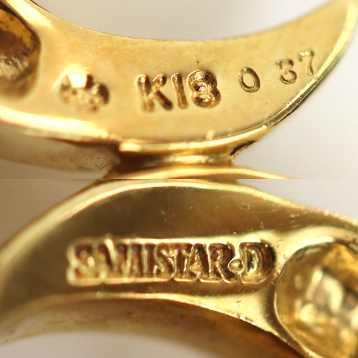 サミスターダイヤモンド Samistar Diamond K18YG イエローゴールド ムーン ペンダントトップ ダイヤモンド0.37ct 5.2g レディース【中古】