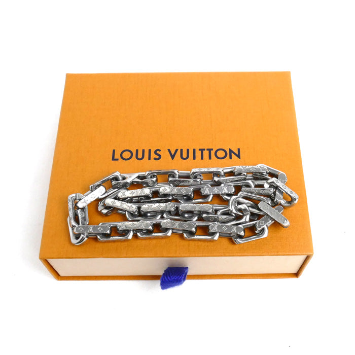LOUIS VUITTON ルイ・ヴィトン メタル チェーン モノグラム ネックレス M00307 LE4213 129.2g 54cm メンズ【中古】