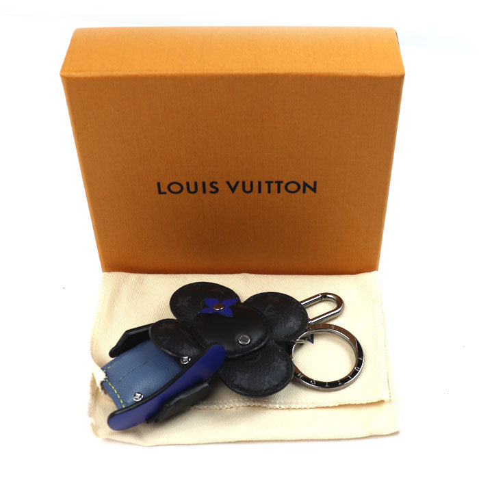 LOUIS VUITTON ルイ・ヴィトン ビジューサック ヴィヴィエンヌ スケートボード キーホルダー モノグラム エクリプス ブラック ブルー M77154 CX1221 レディース【中古】【美品】