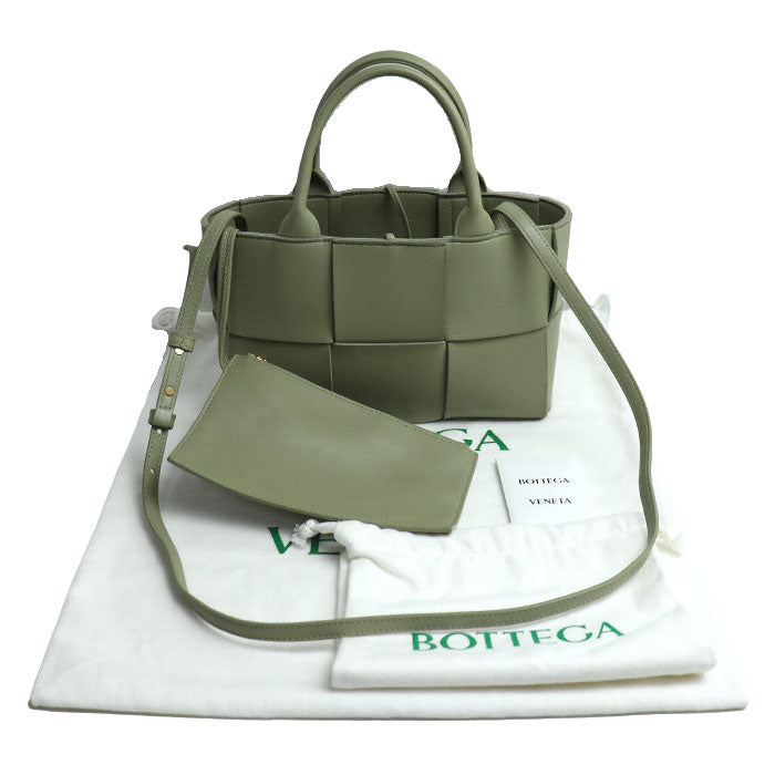 BOTTEGAVENETA ボッテガヴェネタ ミニ アルコ トート 2Wayショルダーバッグ トラバーチン 709337VCQC22916 IC レディース【中古】【美品】