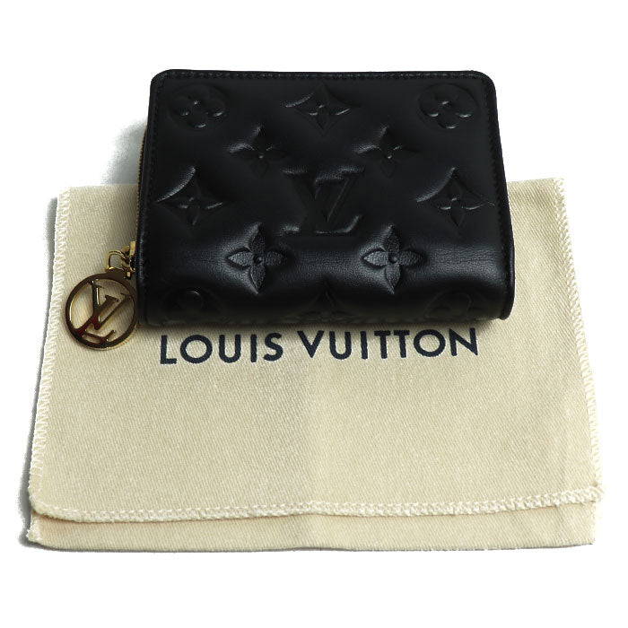 LOUIS VUITTON ルイ・ヴィトン ポルトフォイユ・ルー 二つ折り財布 ブラック M81599 IC レディース【中古】【美品】
