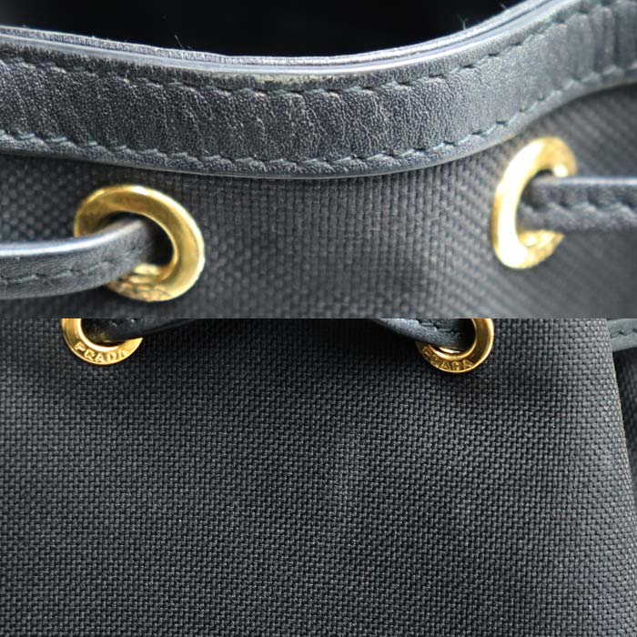 PRADA プラダ ロゴジャガード リボン 2Wayショルダーバッグ ブラック 1BH038 レディース【中古】