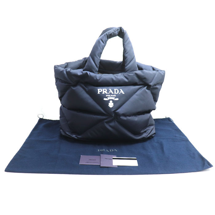 PRADA プラダ パデッド Re Nylon トートバッグ ネイビー 2VG082 アウトレット レディース【中古】