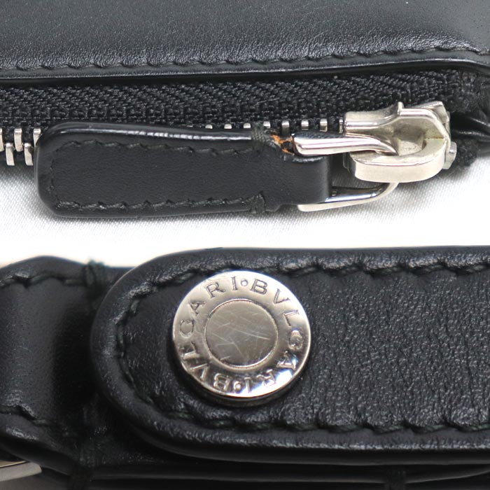 BVLGARI ブルガリ フラグメントコラボ クラッチバッグ ブラック 288581 IC メンズ【中古】