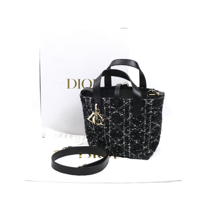 Dior ディオール Dior Toujours バーティカル トートバッグ スモール 2Wayショルダーバッグ ブラック M2835ODFG_M911 ツイード レディース【中古】【美品】