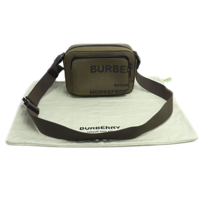 BURBERRY バーバリー ホースフェリープリント カメラバッグ ショルダーバッグ カーキ 8050806 メンズ【中古】【美品】