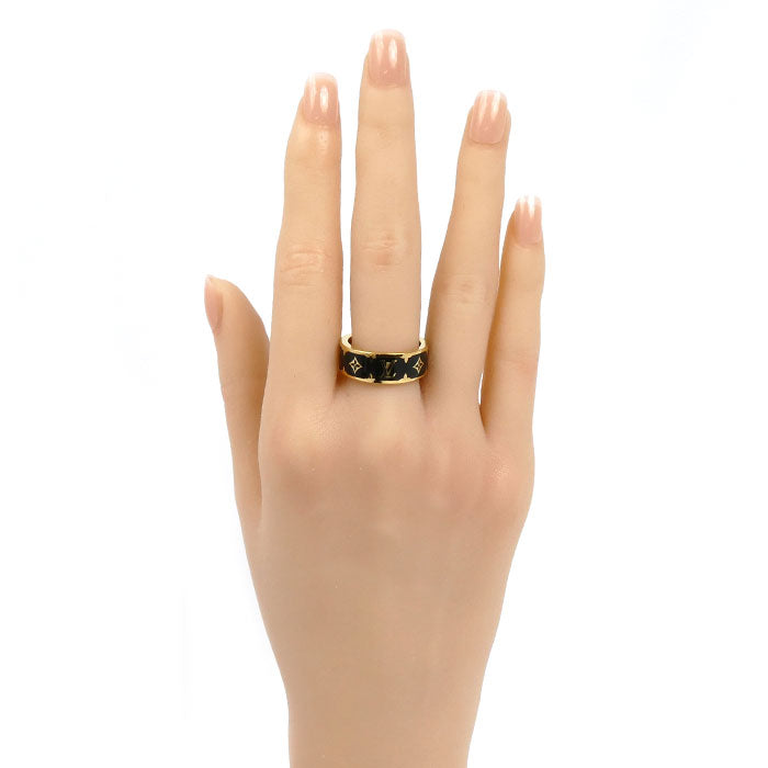 LOUIS VUITTON ルイ・ヴィトン メタル ナノ グラム エナメル リング・指輪 M1568L AK0225 15号 6.4g レディース【中古】