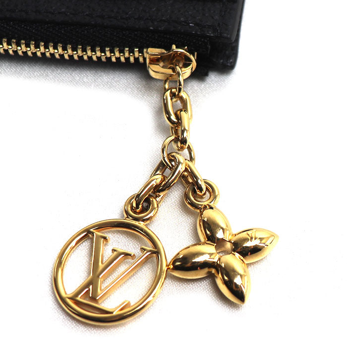 LOUIS VUITTON ルイ・ヴィトン カードケース ポルト カルト・フローラ コインケース モノグラム・アンプラント ブラック M82639 IC レディース【中古】【美品】