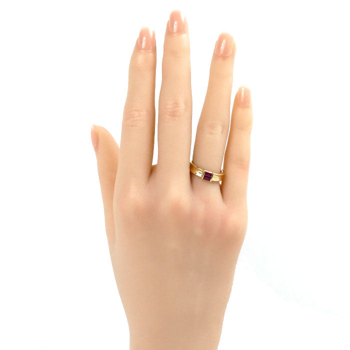 TIFFANY&Co. ティファニー K18YG イエローゴールド スタッキングルビー リング・指輪 ルビー 9号 5.6g レディース【中古】【美品】