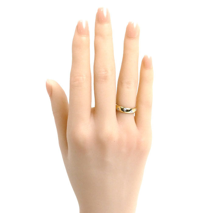 TIFFANY&Co. ティファニー K18YG イエローゴールド Pt950プラチナ ドッツ リング・指輪 ダイヤモンド 7.5号 4.4g レディース【中古】【美品】