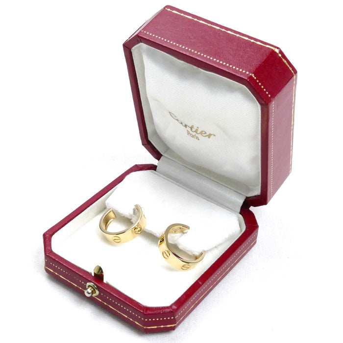 CARTIER カルティエ K18YG イエローゴールド ラブフープ ピアス 9.7g レディース【中古】【美品】