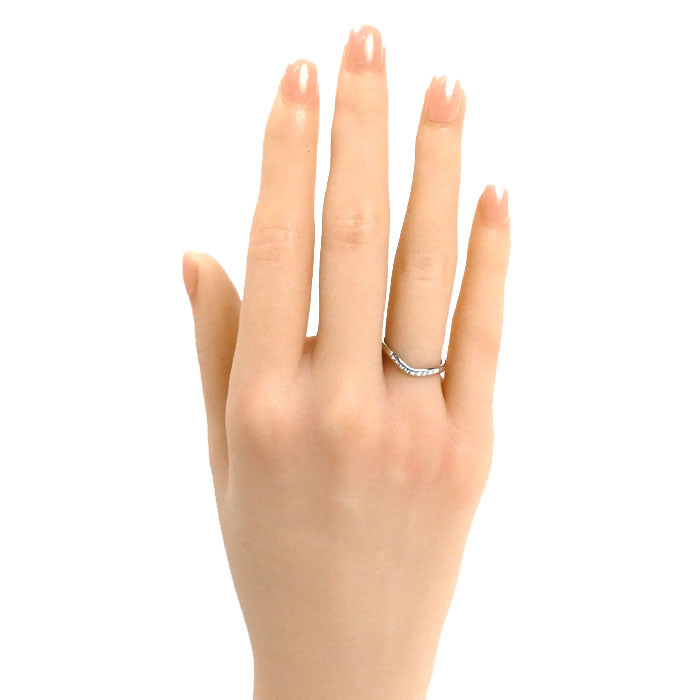 TIFFANY&Co. ティファニー Pt950プラチナ カーブドバンド 9Pダイヤ リング・指輪 60016938 ダイヤモンド 8号 3.1g レディース【中古】【美品】