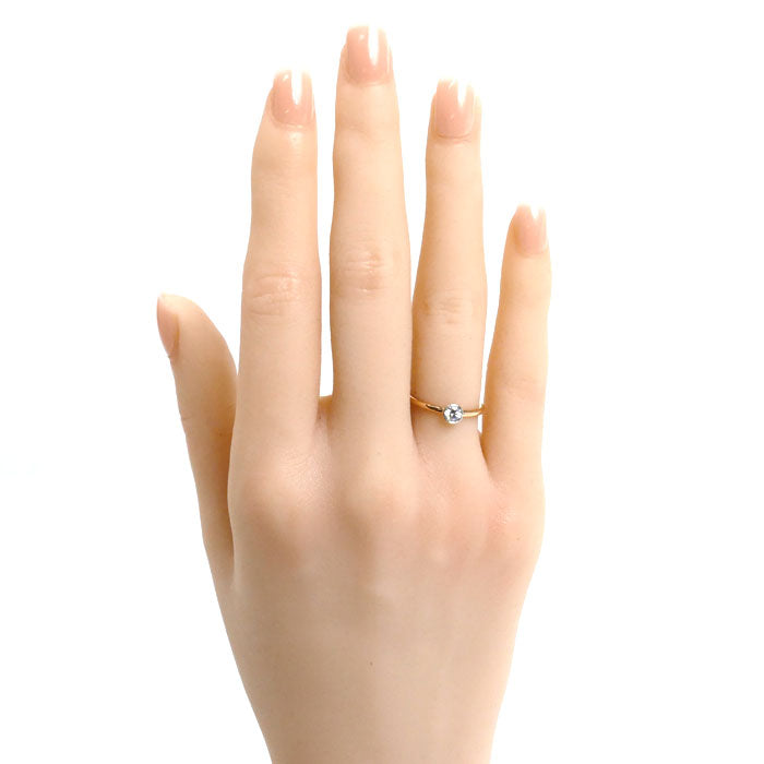 TIFFANY&Co. ティファニー K18PG ピンクゴールド Pt950プラチナ ビゼット リング・指輪 ダイヤモンド 6.5号 1.8g レディース【中古】