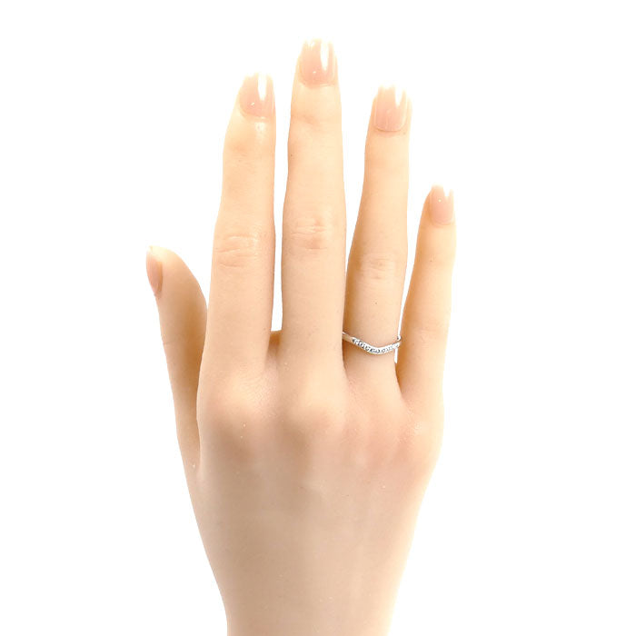 TIFFANY&Co. ティファニー Pt950プラチナ カーブドバンド 9Pダイヤ リング・指輪 60016938 ダイヤモンド 8号 3.0g レディース【中古】