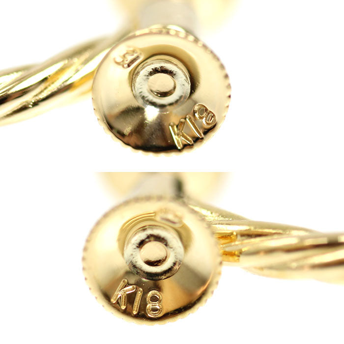 MIKIMOTO ミキモト K18YG イエローゴールド イヤリング 4.6g ネジ式 レディース【中古】【美品】