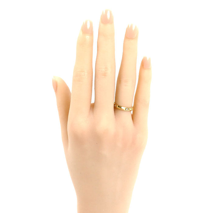 TIFFANY&Co. ティファニー K18YG イエローゴールド トゥルー バンド リング・指輪 ダイヤモンド 7.5号 3.2g レディース【中古】【美品】
