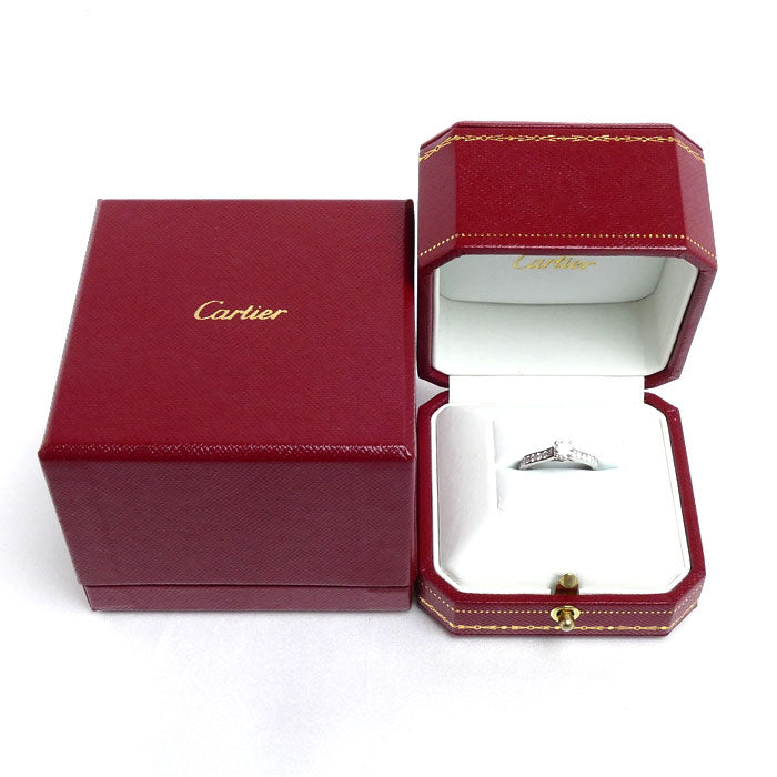 CARTIER カルティエ Pt950プラチナ ソリテール リング・指輪 ダイヤモンド0.35ct 9号 49 3.4g レディース【中古】【美品】