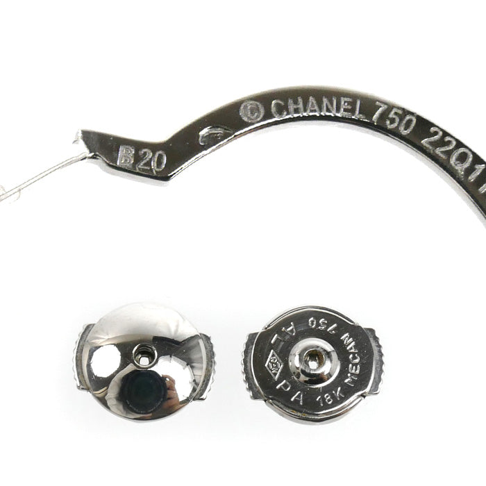 CHANEL シャネル K18WG ホワイトゴールド カメリア ピアス 6.2g レディース【中古】【美品】