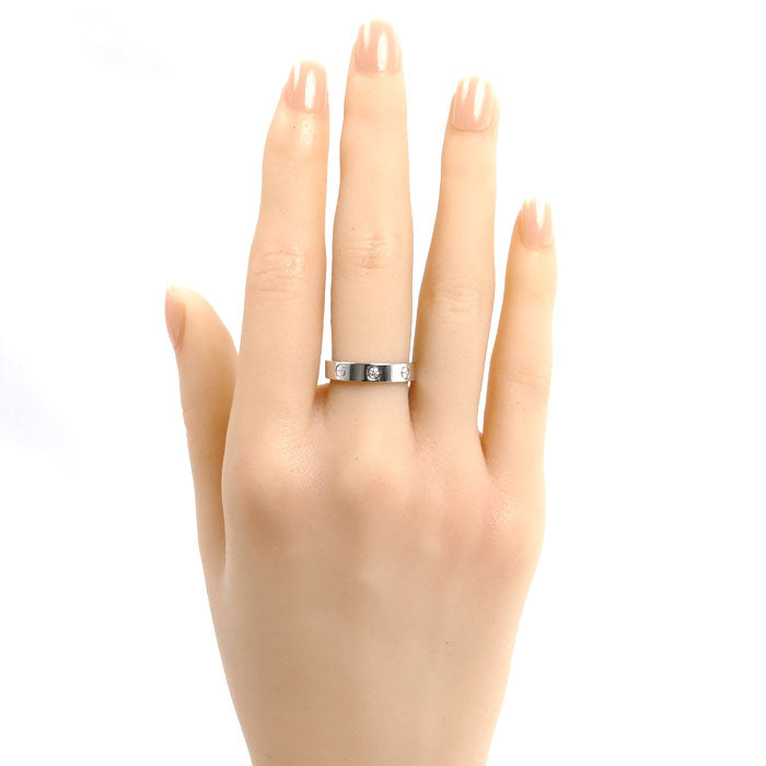 CARTIER カルティエ K18WG ホワイトゴールド ミニラブ 1Pダイヤ リング・指輪 B4050552 ダイヤモンド 12号 52 4.6g レディース【中古】【美品】