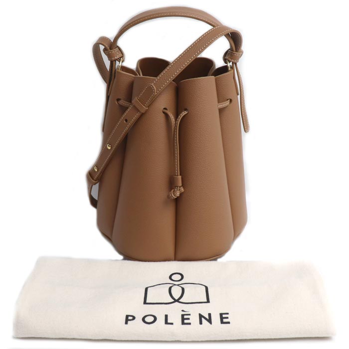 POLENE ポレーヌ カヌレ 2Wayショルダーバッグ キャメル ヌメロ・ユイット レディース【中古】【美品】