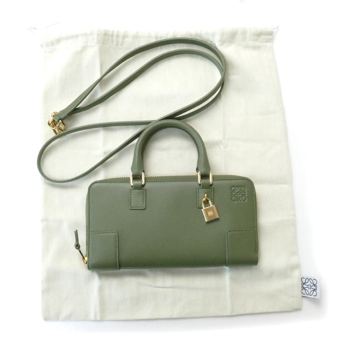 LOEWE ロエベ アマソナポーチ 2Wayショルダーバッグ アボカドグリーン C039U10X01 ユニセックス【中古】【美品】