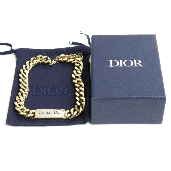 Christian Dior クリスチャンディオール 真鍮 COUTURE チェーンリンク ネックレス N2064HOMMT D012 165.0g 40~47cm メンズ【中古】