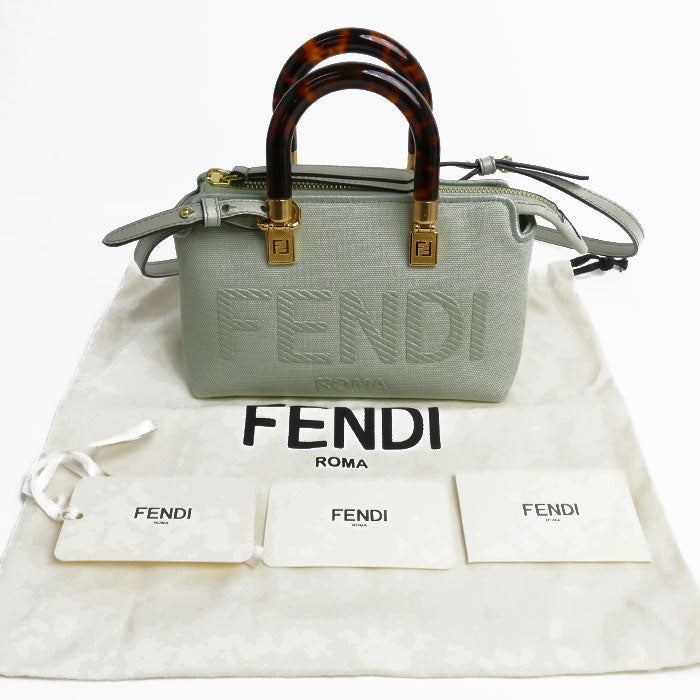 FENDI フェンディ バイザウェイ ミニ 2Wayショルダーバッグ ライトグリーン 8BS067ANVGF1K3B レディース【中古】【美品】