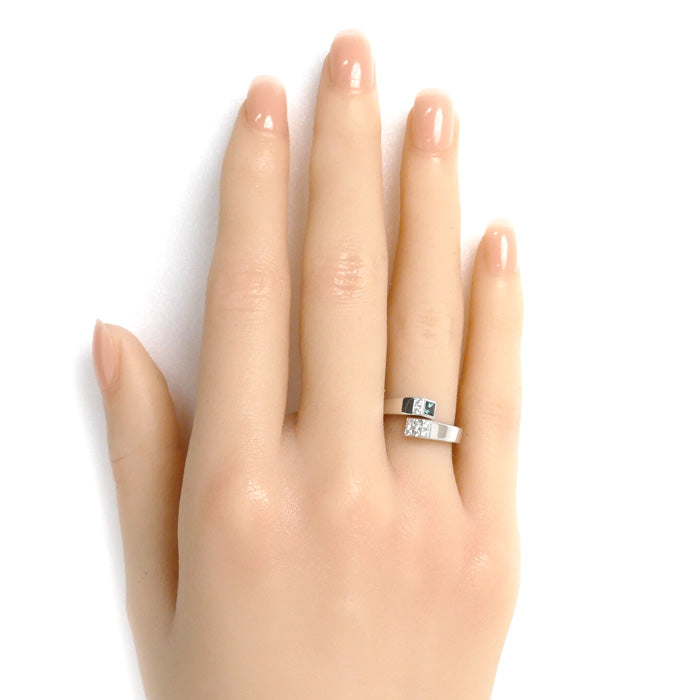 GEMCEREY ジェムケリー K18WG ホワイトゴールド リング・指輪 アレキサンドライト0.122ct ダイヤモンド0.10ct 11.5号 4.3g レディース【中古】【美品】