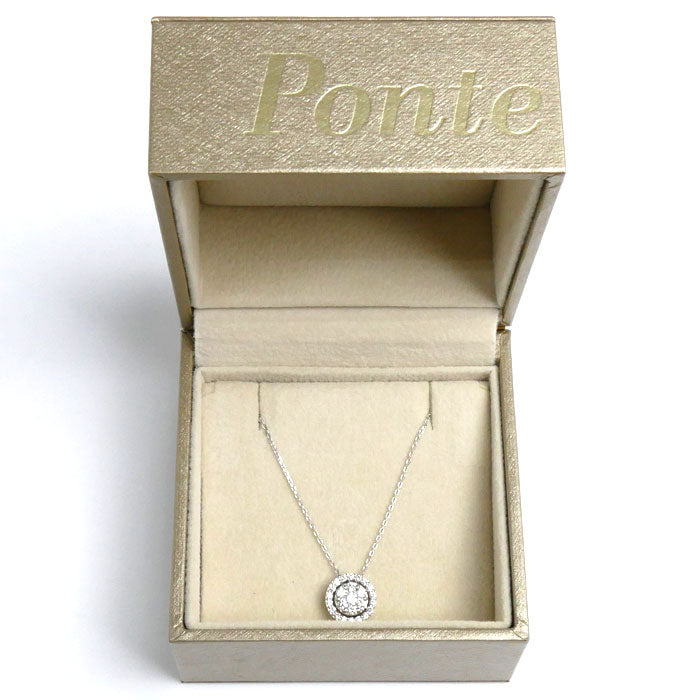 Ponte Vecchio ポンテヴェキオ Pt999/850 ラウンド ネックレス ダイヤモンド0.31ct 2.6g 40cm レディース【中古】【美品】