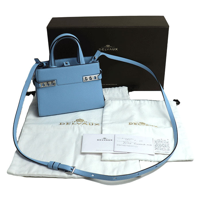 DELVAUX デルヴォー タンペート クラッシュ 2Wayショルダーバッグ アズール AA0617AFL045HPA レディース【中古】【美品】