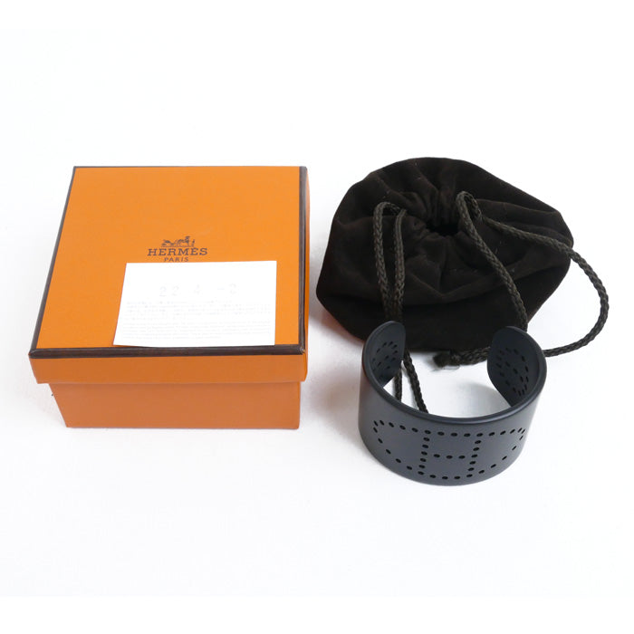 HERMES エルメス アルミ エブリン カフ バングル 057023FZ レディース【中古】【美品】