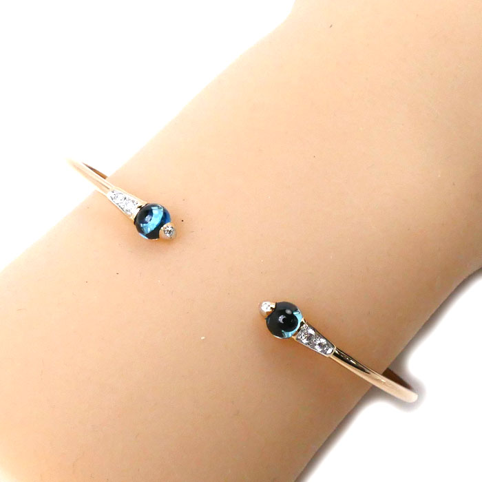 Pomellato ポメラート K18PG ピンクゴールド マーマ ノン マーマ ブルートパーズ ブレスレット PBB8010_O7000_DB0OY_M ブルートパーズ ダイヤモンド M 4.2g 16cm レディース【中古】【美品】