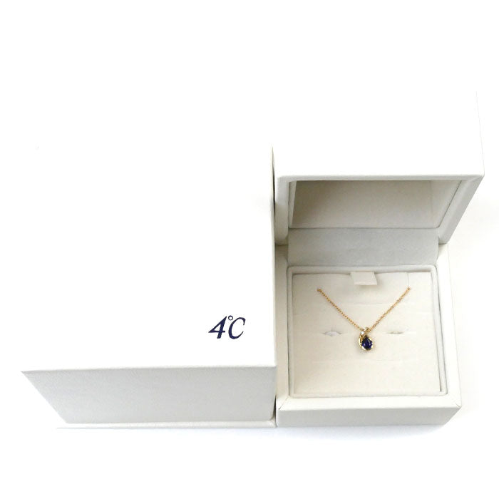 4℃ ヨンドシー K18ゴールド 4℃アクアゴールド ネックレス 112231123802 サファイア ダイヤモンド 1.4g 40cm レディース【中古】【美品】