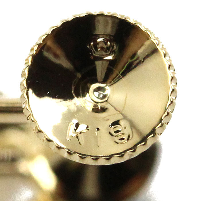MIKIMOTO ミキモト K18YG イエローゴールド イヤリング PE-768BK パール約3.4~6.8mm ダイヤ 3.7g レディース【中古】【美品】